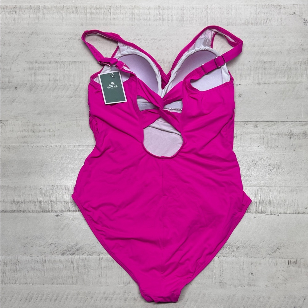 Eomenie Tummy Control Bathing Suit V Neck Swim Suit Ruched Criss Cross Swimwear - Picture 6 of 13